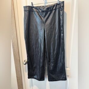 Rachel Zoe Black Leather wide leg pants 1X